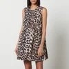 Ganni Leopard-Print Organic Cotton Mini Dress - Image 1