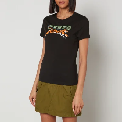 KENZO Pixel Embroidered Cotton T-shirt