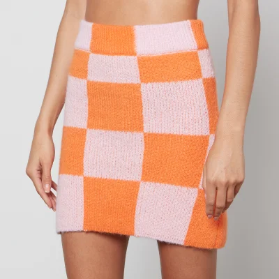 Stine Goya Andria Checkerboard Jacquard-Knit Mini Skirt