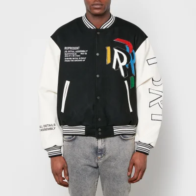 REPRESENT Wool-Blend and Faux Leather Varsity Jacket