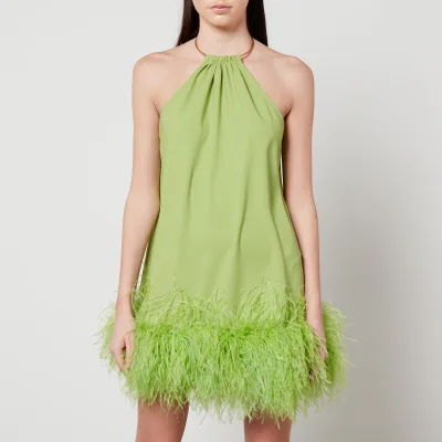 Cult Gaia Reeves Crepe Feather Mini Dress