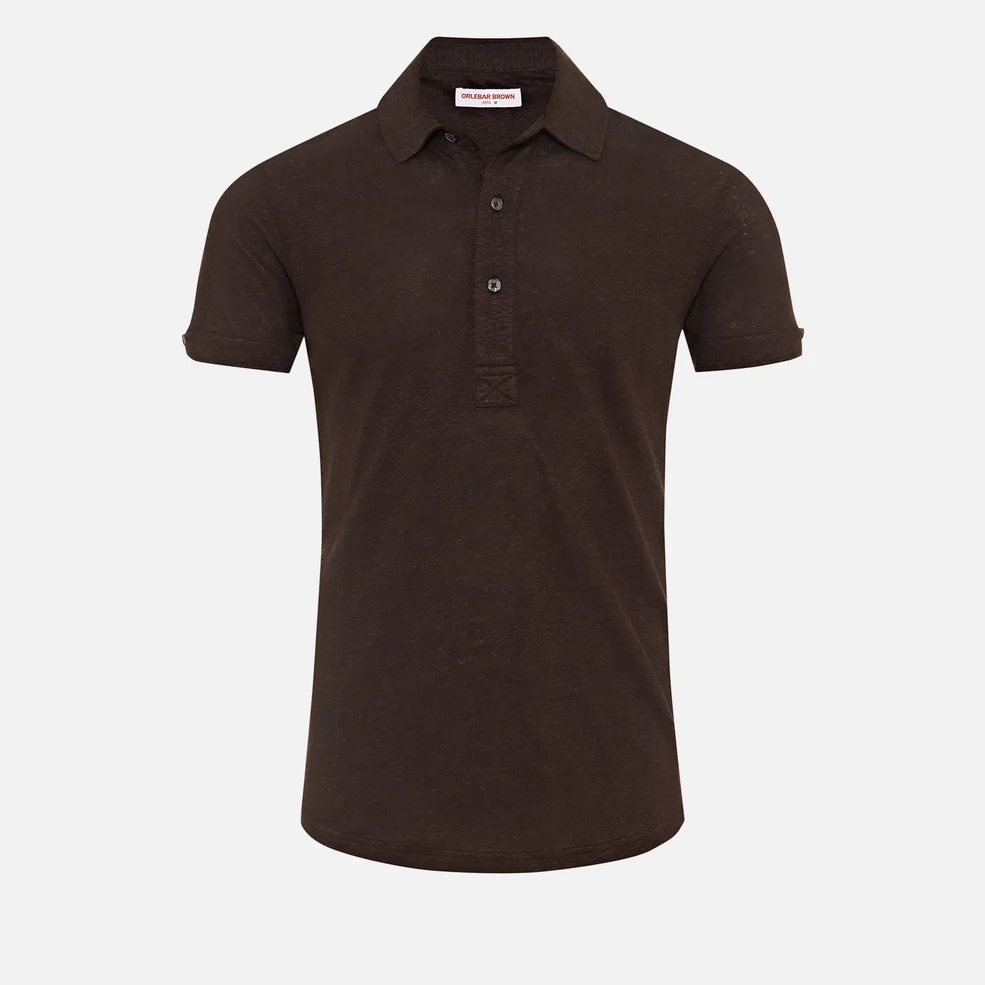 Orlebar Brown Sebastian Linen Polo Shirt Image 1