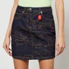 Fiorucci Embroidered Denim Mini Skirt - Image 1