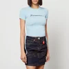 Fiorucci Ruched Logo-Embroidered Stretch-Modal T-Shirt - Image 1