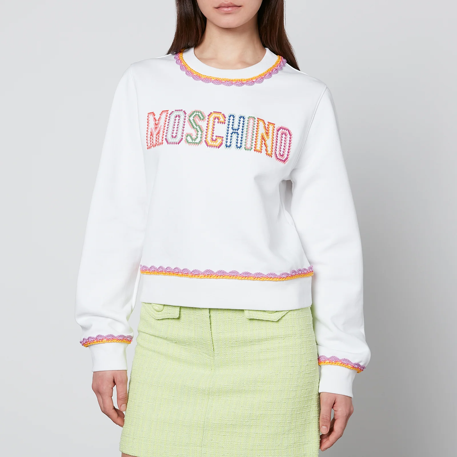 Moschino Logo-Detailed Cotton-Jersey Sweatshirt Image 1