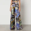 Moschino Psychedelic Printed Wide-Leg Satin Trousers - Image 1