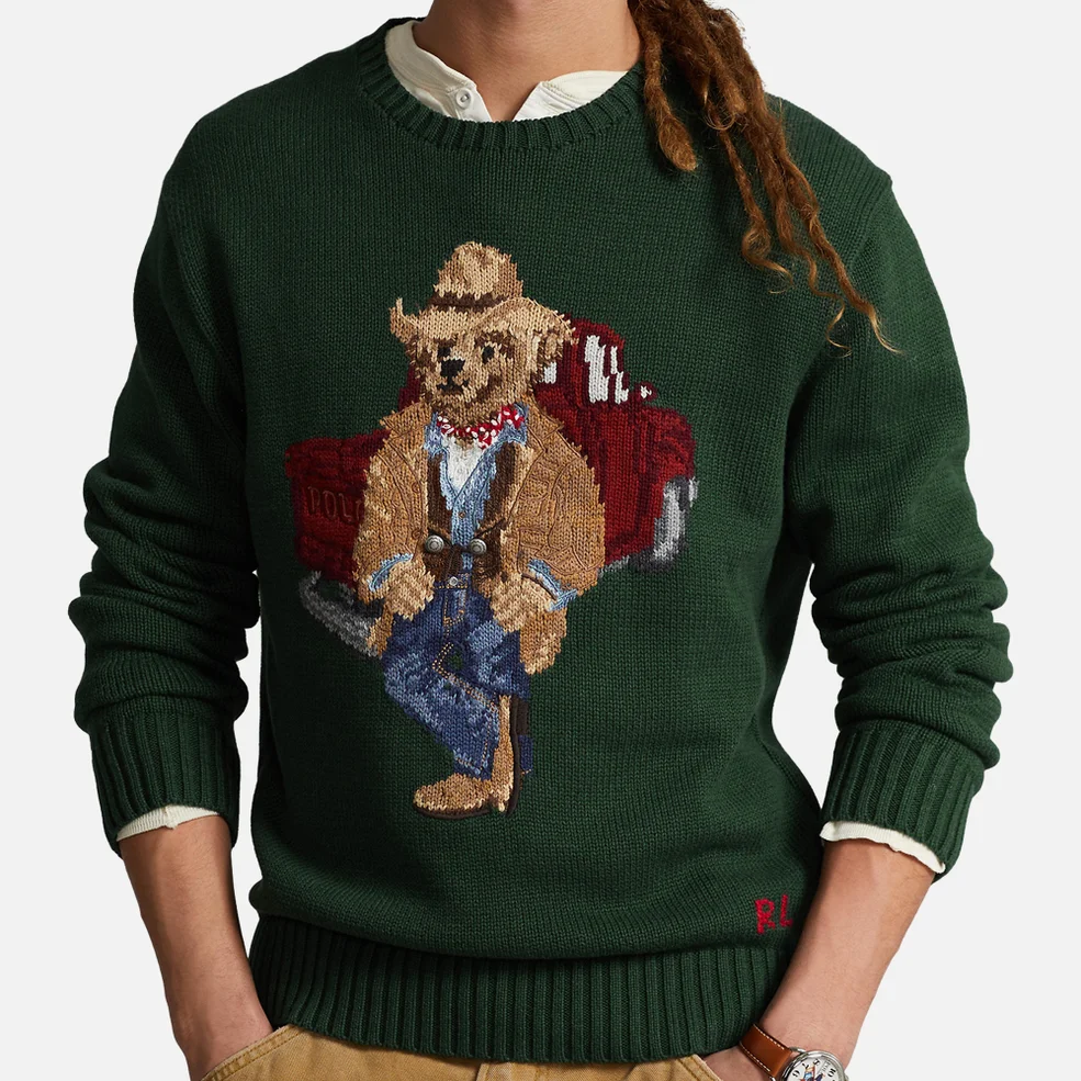 Polo Ralph Lauren Bear Intarsia-Knit Cotton Jumper Image 1