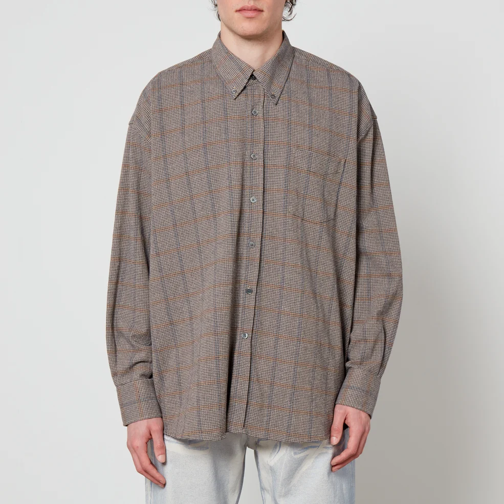Our Legacy Borrowed Checked Cotton-Blend Flannel Shirt Image 1