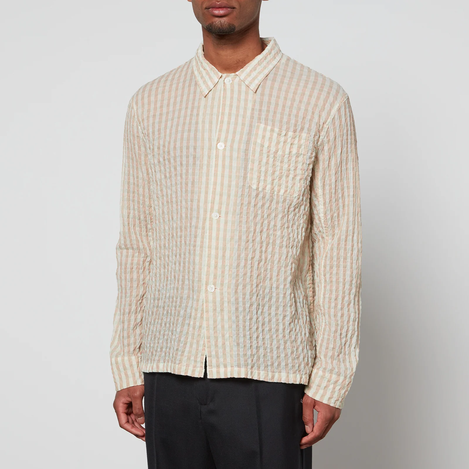 Our Legacy Checked Cotton-Blend Seersucker Shirt Image 1