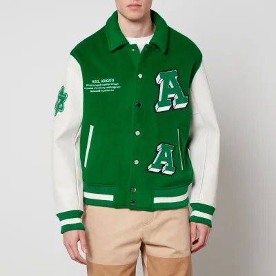 Axel Arigato Illusion Wool-Blend and Faux Leather Varsity Jacket