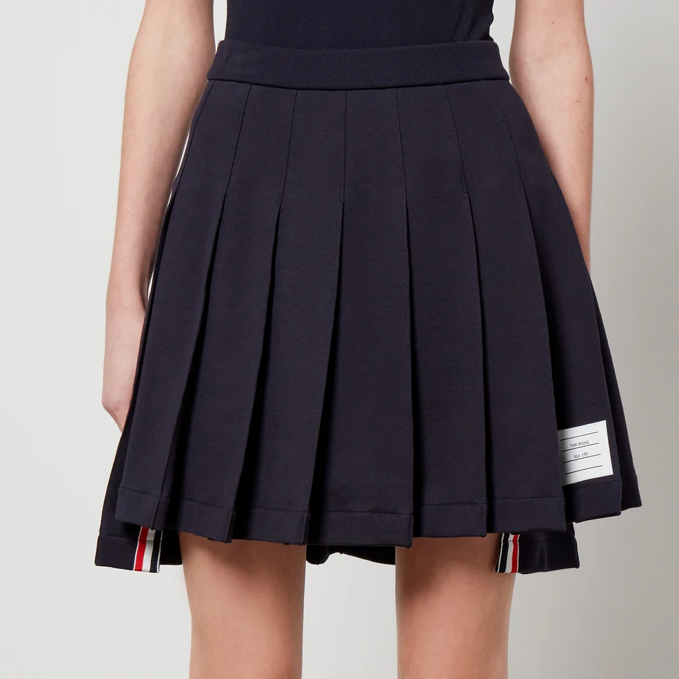 Thom Browne Pleated Cotton-Jersey Mini Skirt Image 1