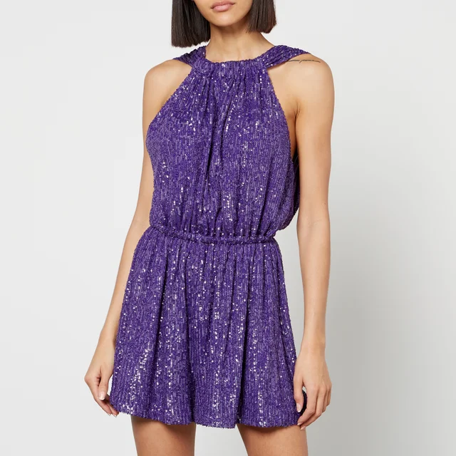 In The Mood For Love Belle Vie Sequined Mesh Playsuit