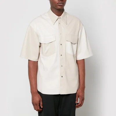 Nanushka Rens Two-Tone Faux Leather Shirt