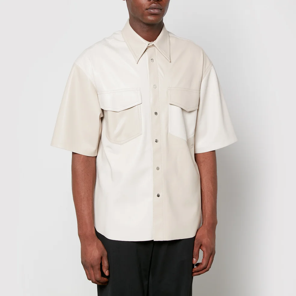 Nanushka Rens Two-Tone Faux Leather Shirt Image 1