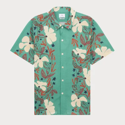 PS Paul Smith Floral-Printed Cotton-Seersucker Shirt