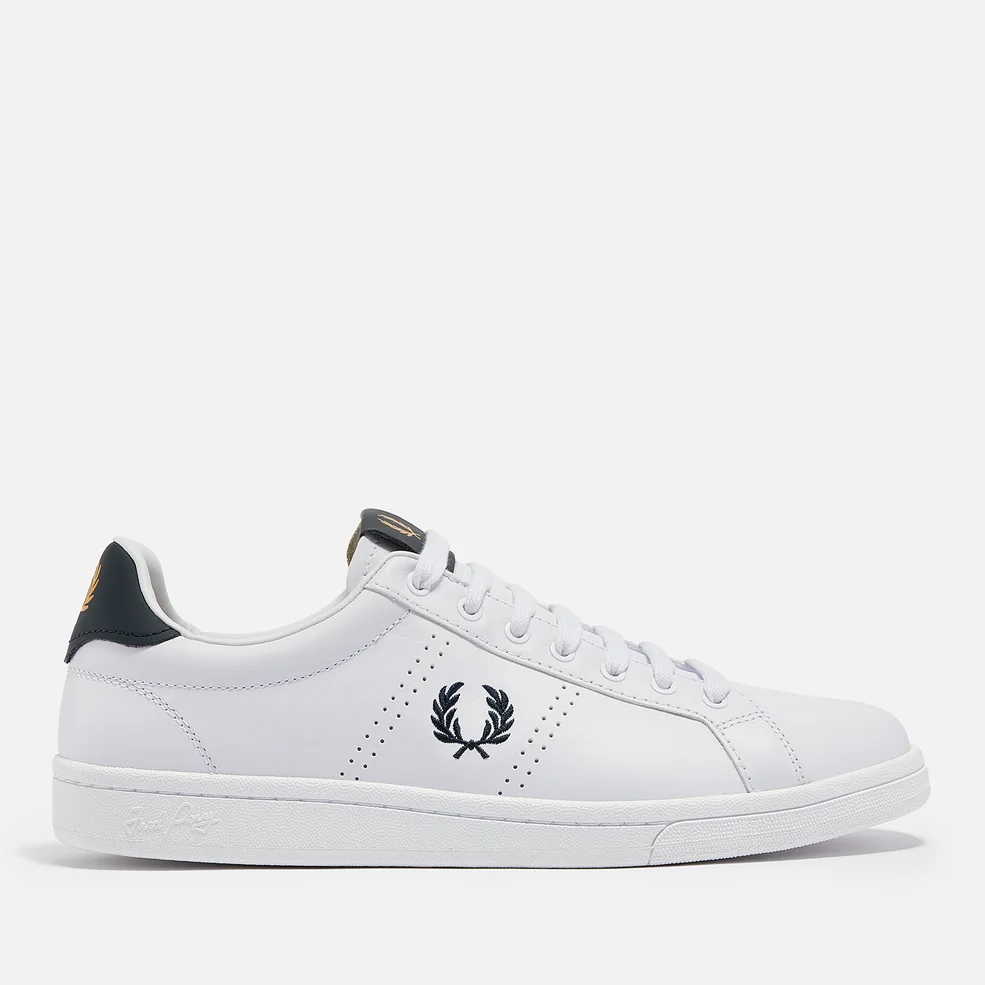 Fred Perry Men's Tennis Embroidered Leather Trainers Image 1