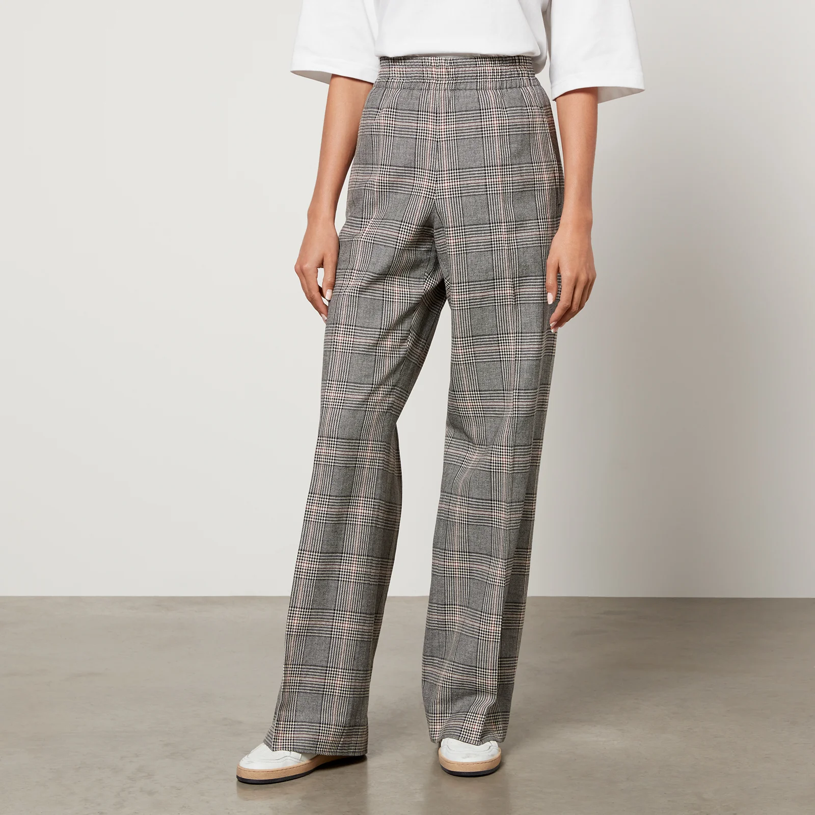 Golden Goose Prince of Wales Checked Wool-Blend Trousers Image 1