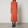 PS Paul Smith Stripped Cotton-Knit Midi Dress - Image 1