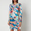 Marni Floral-Print Rayon-Satin Mini Dress - Image 1