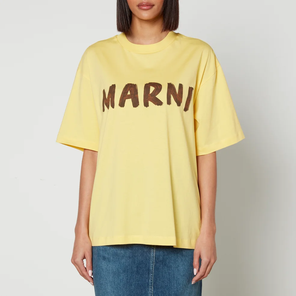 Marni Logo-Printed Cotton-Jersey T-Shirt Image 1