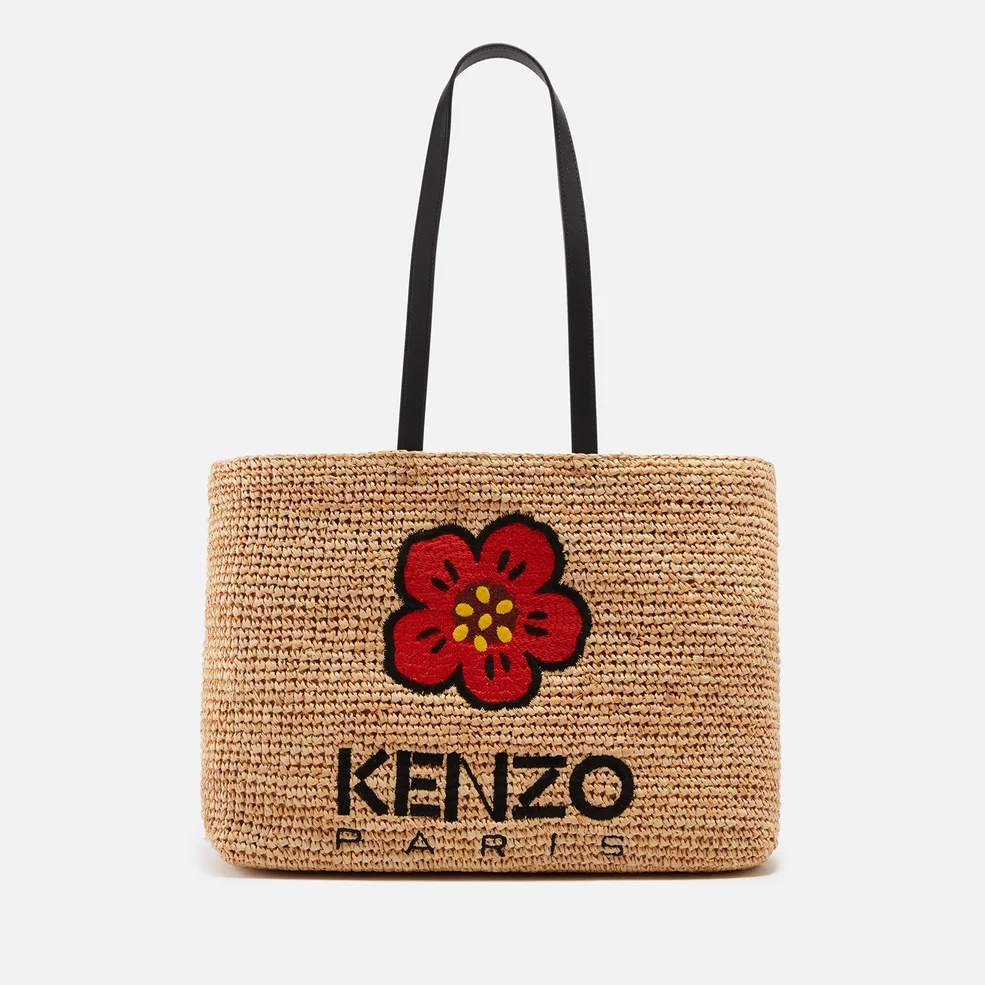 KENZO Logo-Appliquéd Large Raffia Tote Bag Image 1