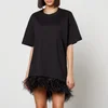 Marques Almeida Feather-Trimmed Cotton T-Shirt Dress - XS - Image 1