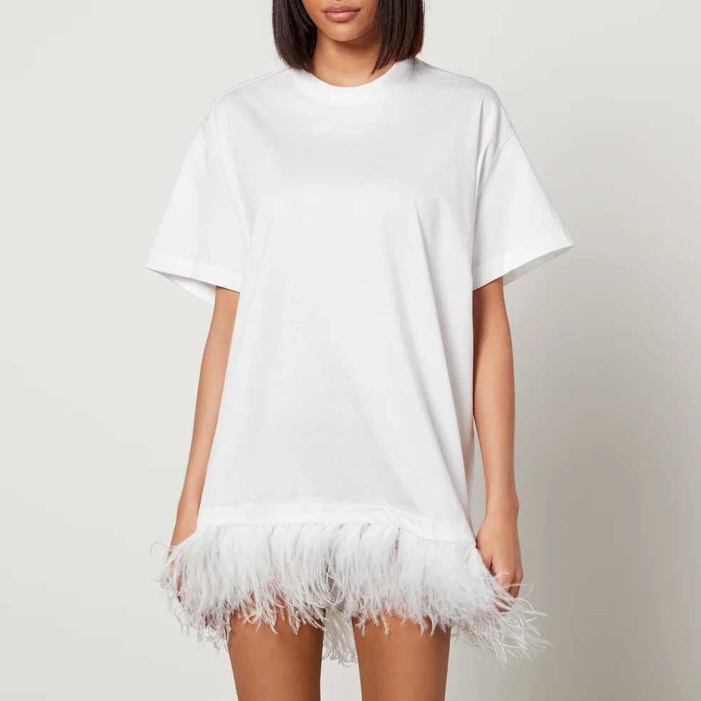 Marques Almeida Feather-Trimmed Cotton Mini Dress Image 1