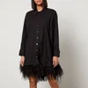 Marques Almeida Feather-Trimmed Organic Cotton Shirt Dress - Image 1