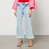 Marques Almeida Frayed Cropped Denim Flared Jeans - Image 1