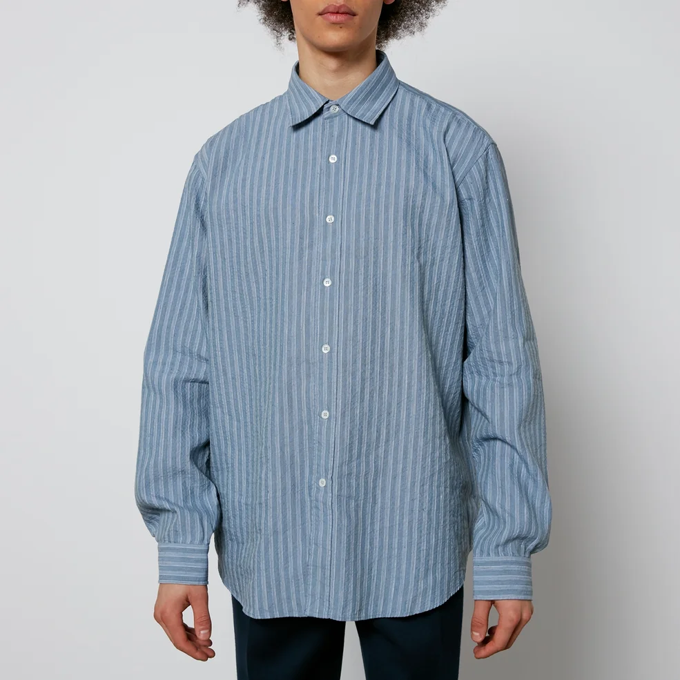 Maison Margiela Linen-Blend Seersucker Shirt Image 1