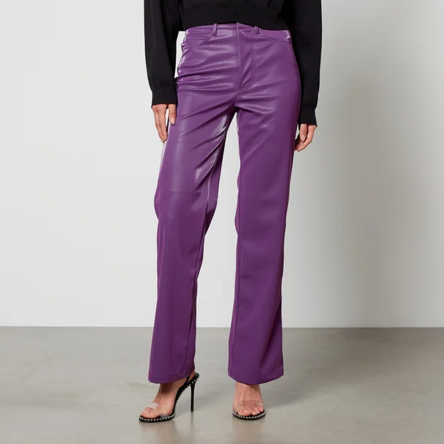 Rotate Birger Christensen Faux Leather Straight-Leg Trousers
