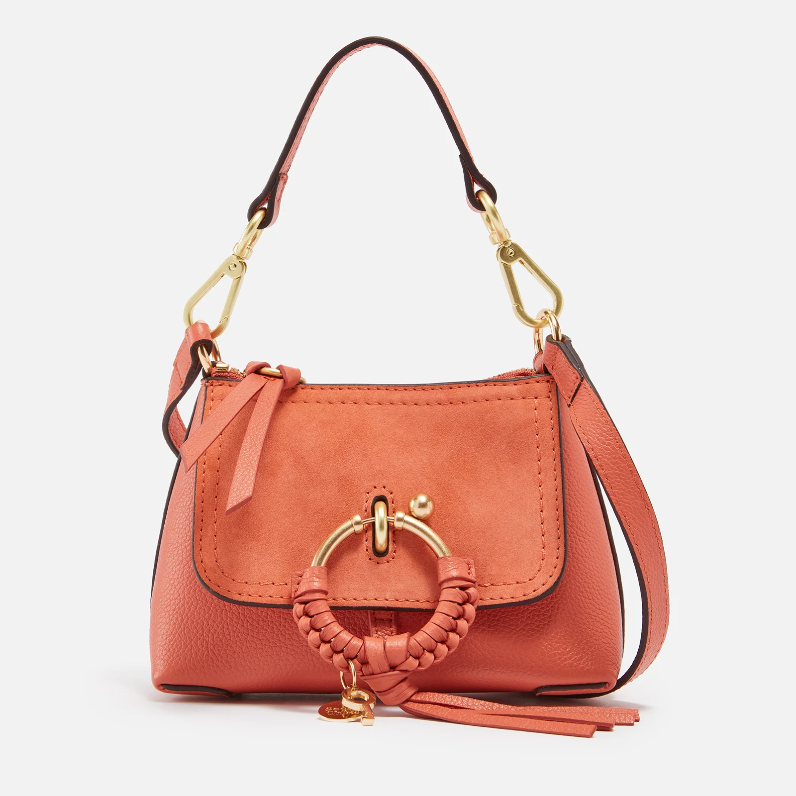 See by Chloé Joan Mini Suede and Leather Shoulder Bag Image 1