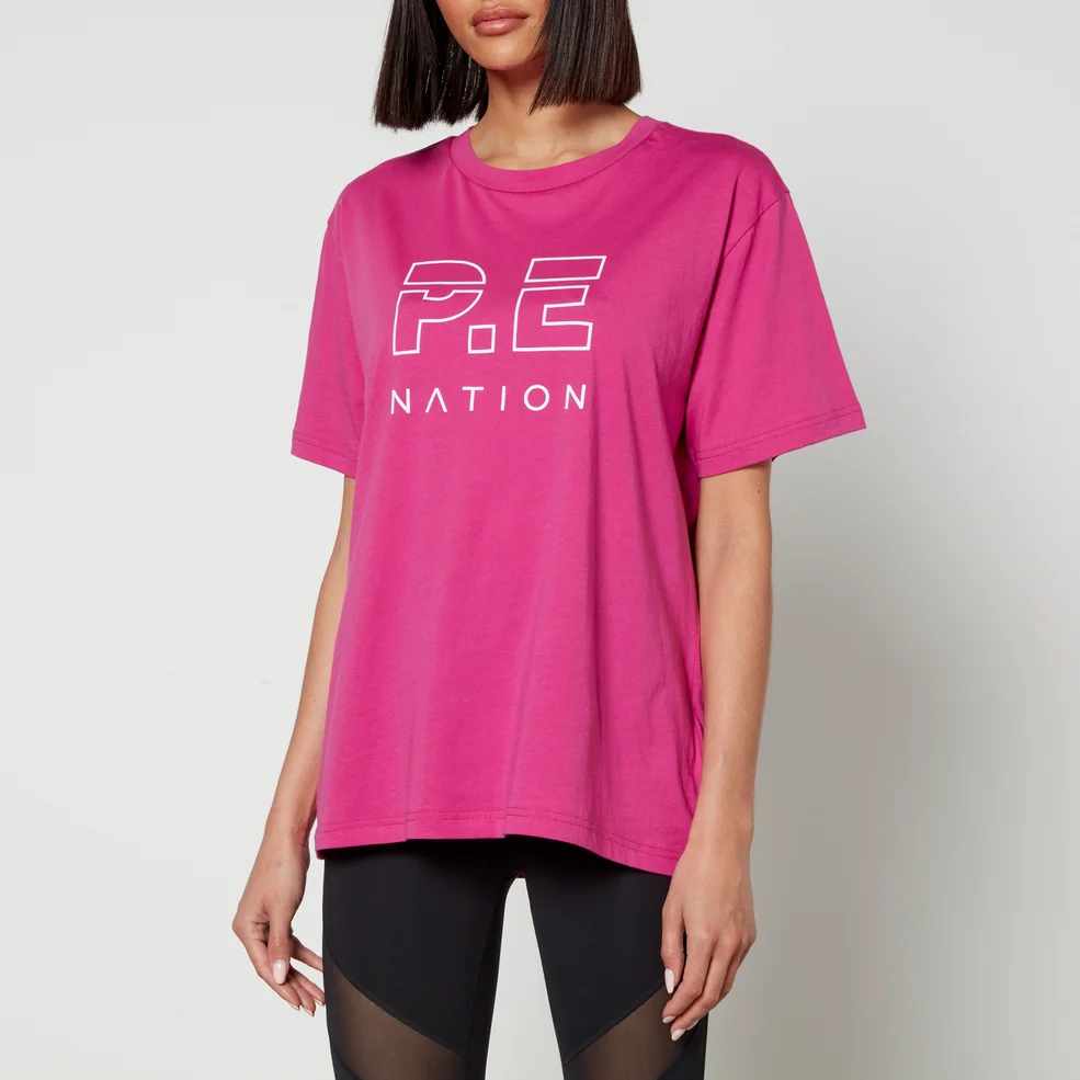 P.E NATION Logo-Print Cotton-Jersey T-Shirt Image 1