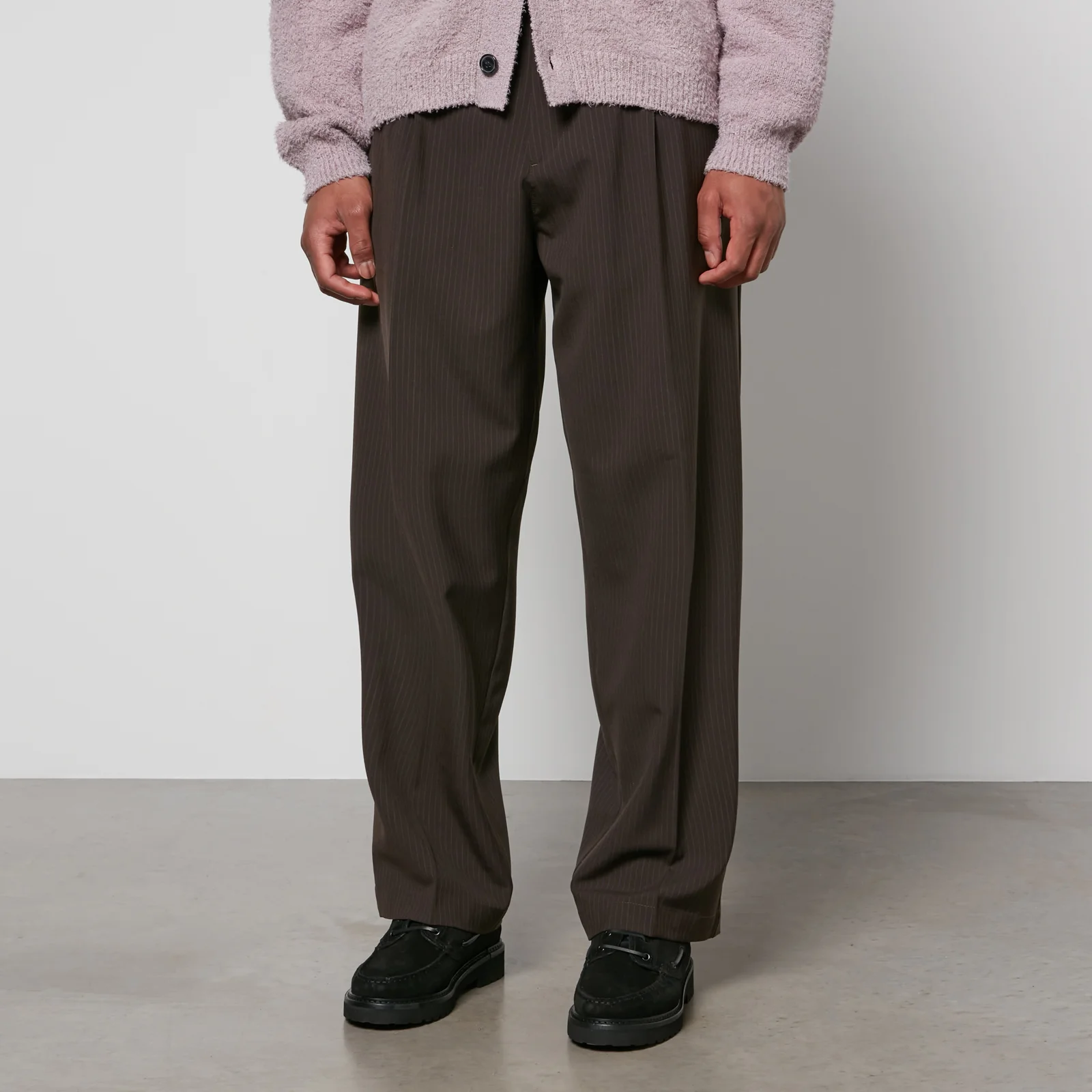mfpen Men's Pinstriped Wool Trousers Image 1