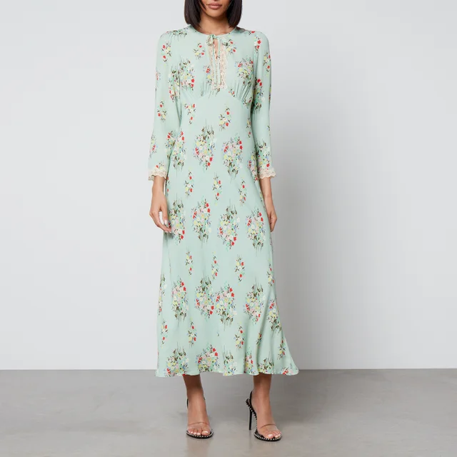 Rixo Angelica Floral-Print Crepe Midi Dress