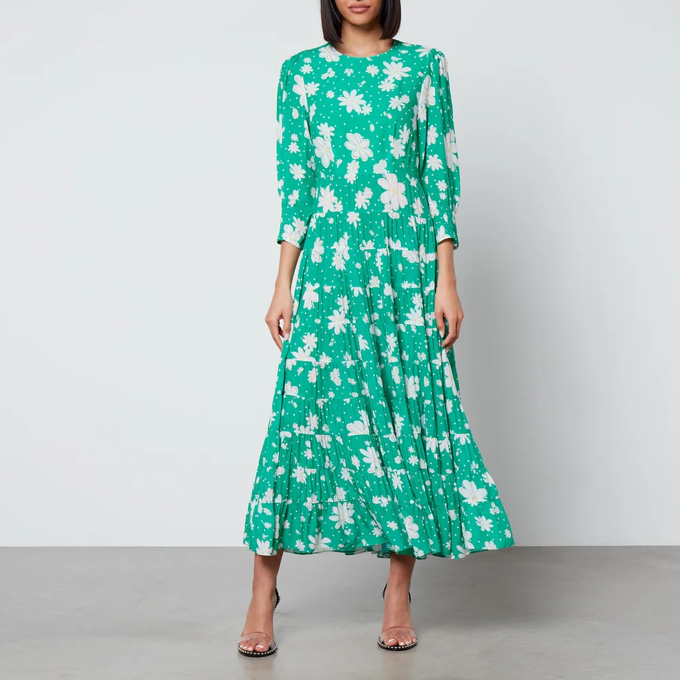 Rixo Kristen Floral-Print Georgette Midi Dress Image 1