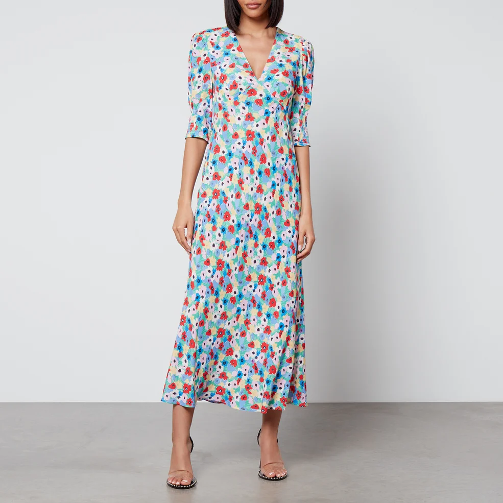 Rixo Zadie Floral-Print Woven Midi Dress Image 1