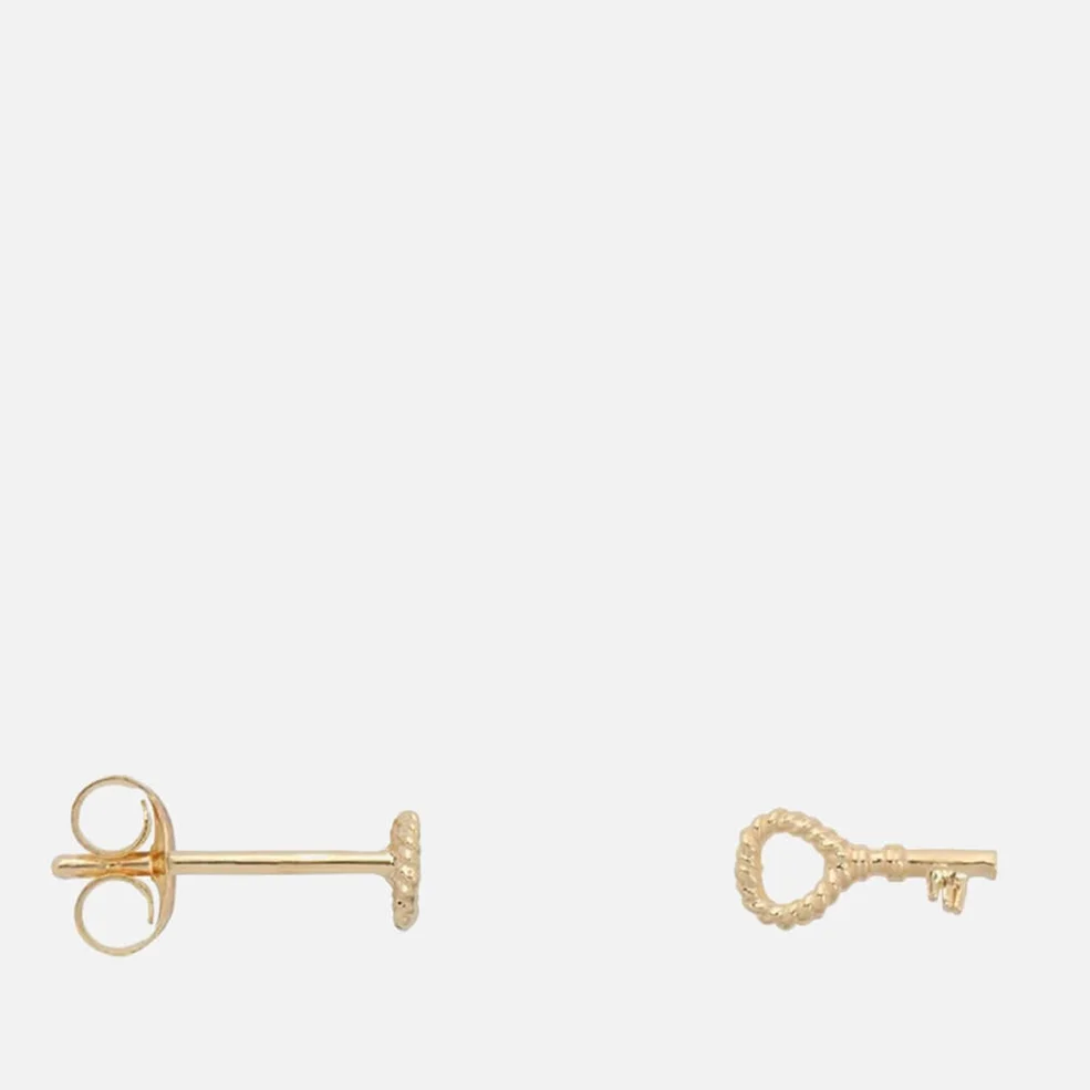 anna + nina Key To My Heart Gold-Plated Earring Image 1