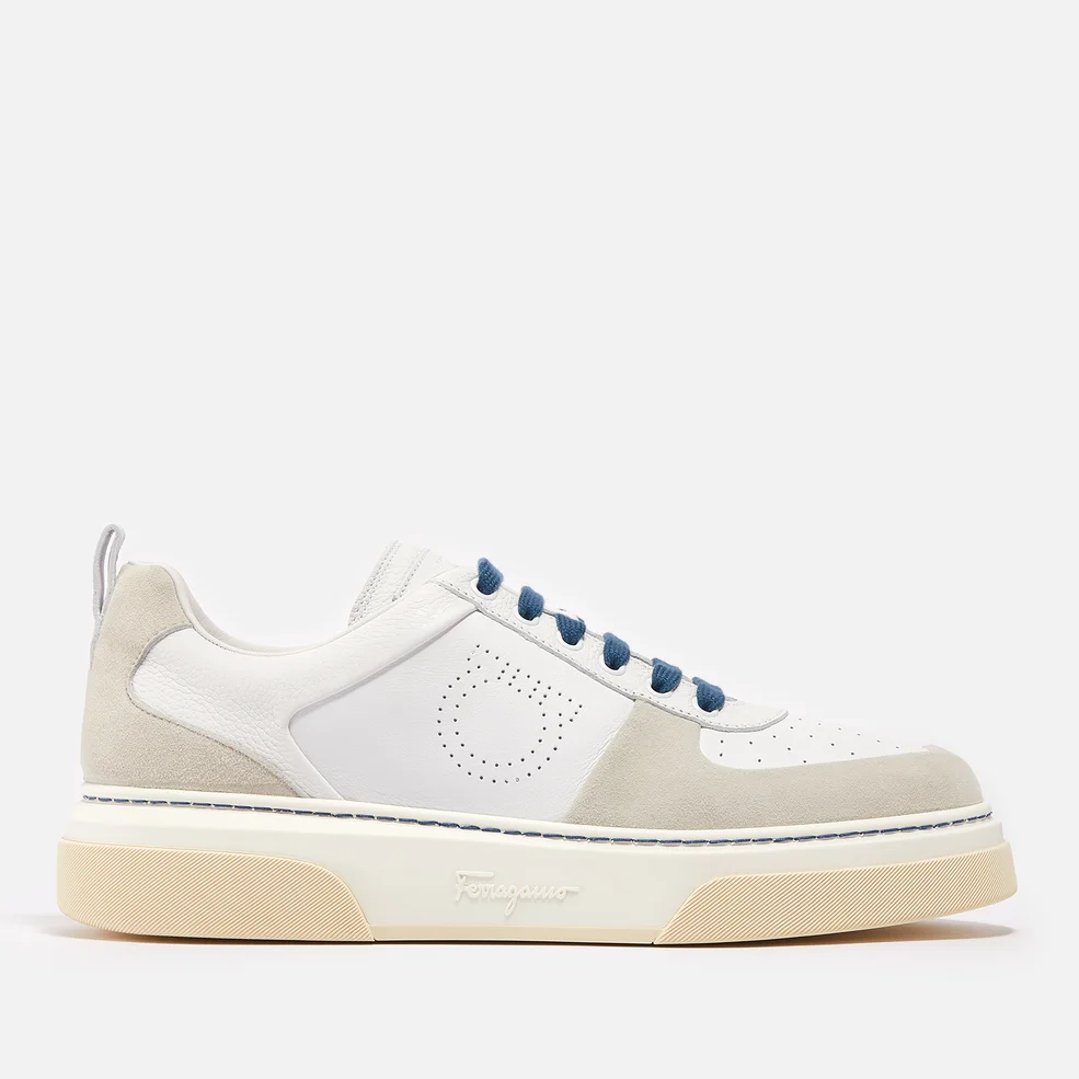 Ferragamo Men's Cassina Leather and Suede Trainers Image 1