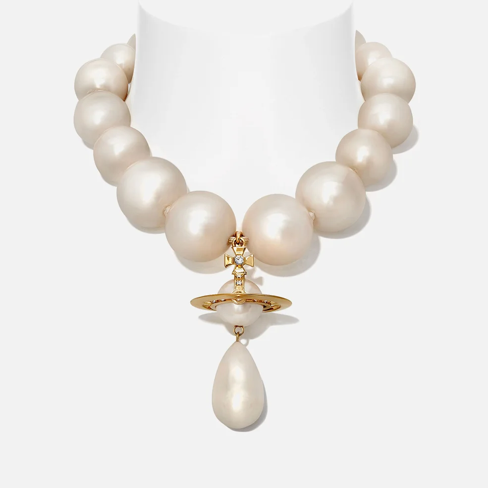 Vivienne Westwood Giant Gold-Tone Brass Pearl Drop Necklace Image 1