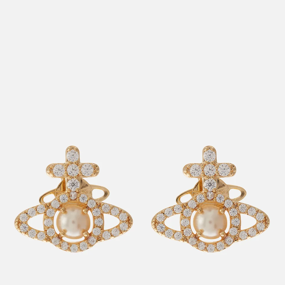 Vivienne Westwood Olympia Faux Pearl and Brass Earrings Image 1