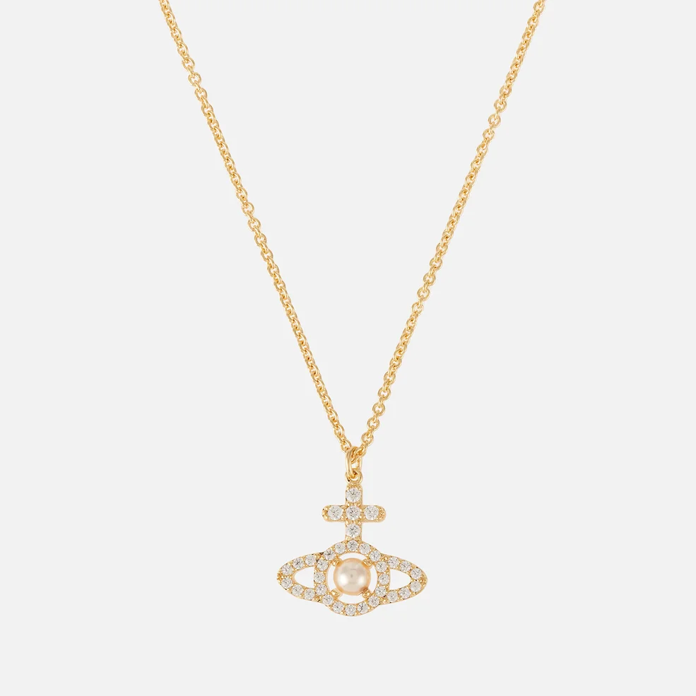 Vivienne Westwood Olympia Brass and Faux Pearl Necklace Image 1