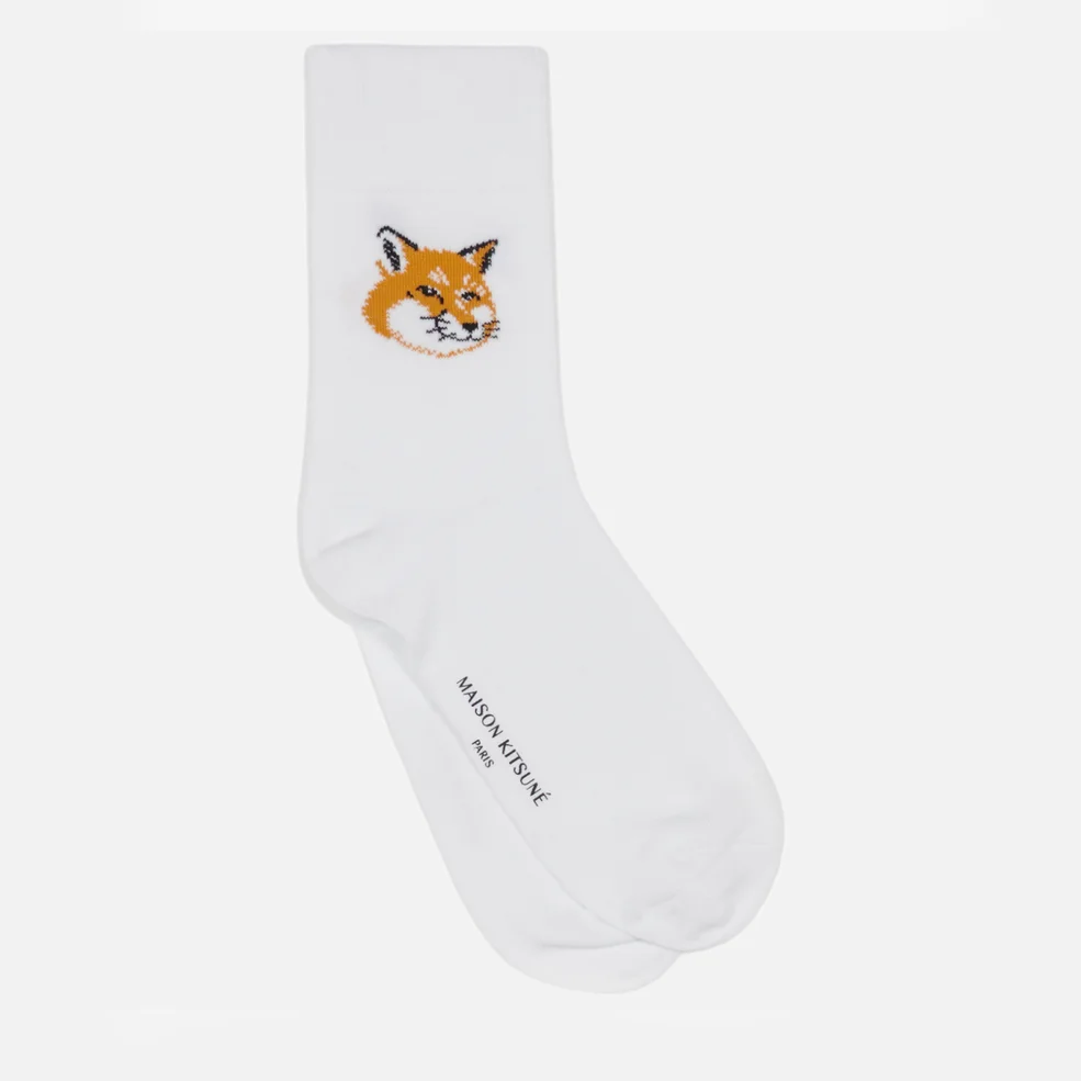 Maison Kitsuné Fox Intarsia Cotton-Blend Socks Image 1
