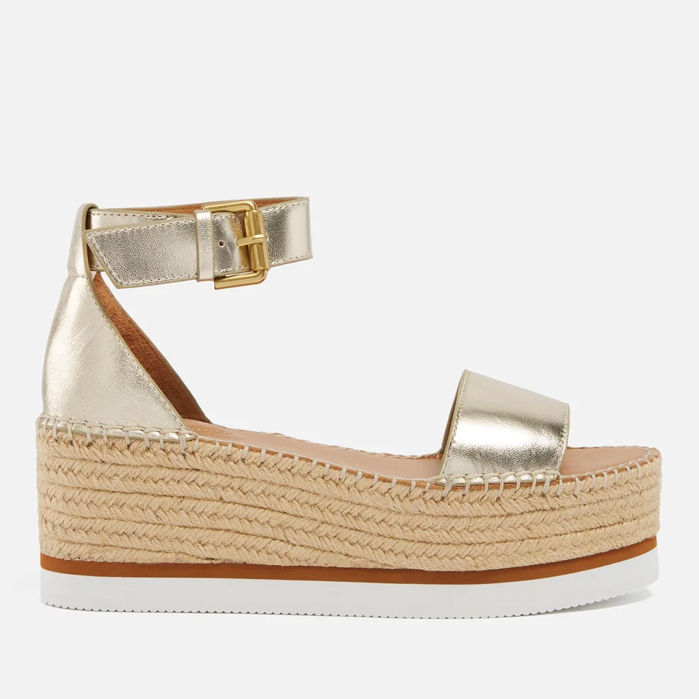 See by Chloé Women's Glyn Leather Espadrille Flatform Sandals - UK 4 Image 1