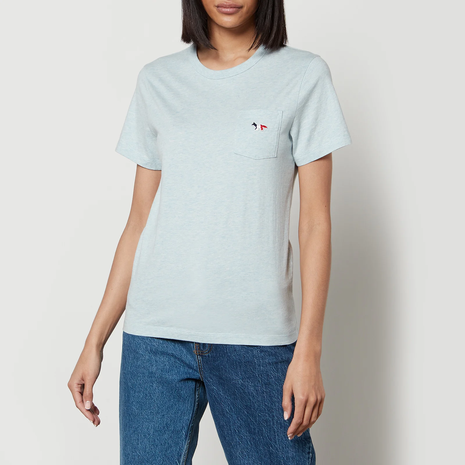 Maison Kitsuné Fox-Appliquéd Cotton-Jersey T-Shirt Image 1