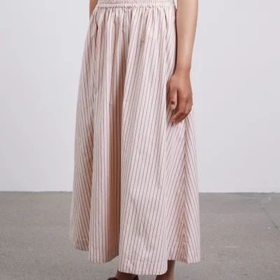 Skall Studio Dagny Striped Organic Cotton Midi Skirt