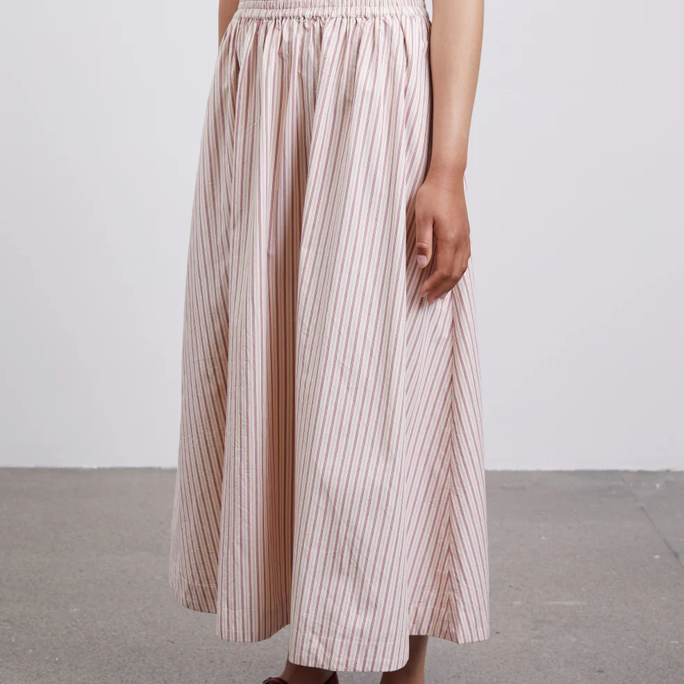 Skall Studio Dagny Striped Organic Cotton Midi Skirt Image 1