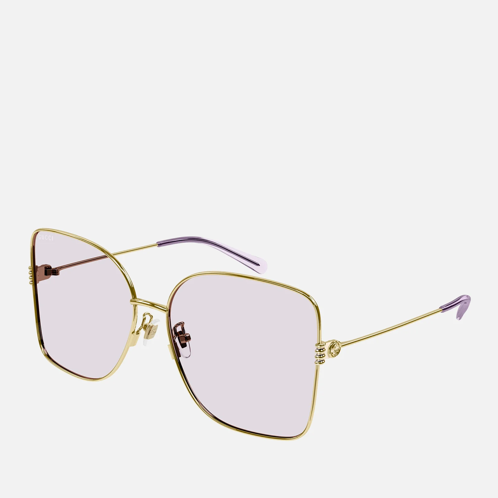 Gucci Not A Fork Metal Rectangular-Frame Sunglasses Image 1