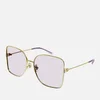 Gucci Not A Fork Metal Rectangular-Frame Sunglasses - Image 1