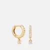 Astrid & Miyu Crystal Charm Gold-Plated Silver Earrings - Image 1